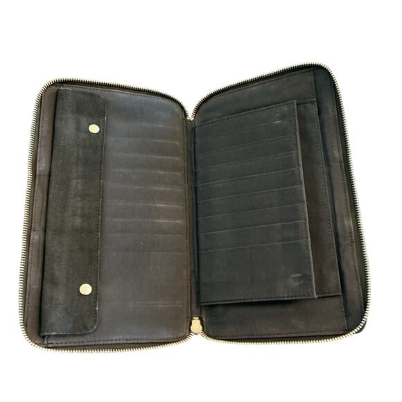 Authentic HERMÈS Fourre Tout Zip Wallet Organizer Charcoal Canvas Extra Large - Picture 8 of 16